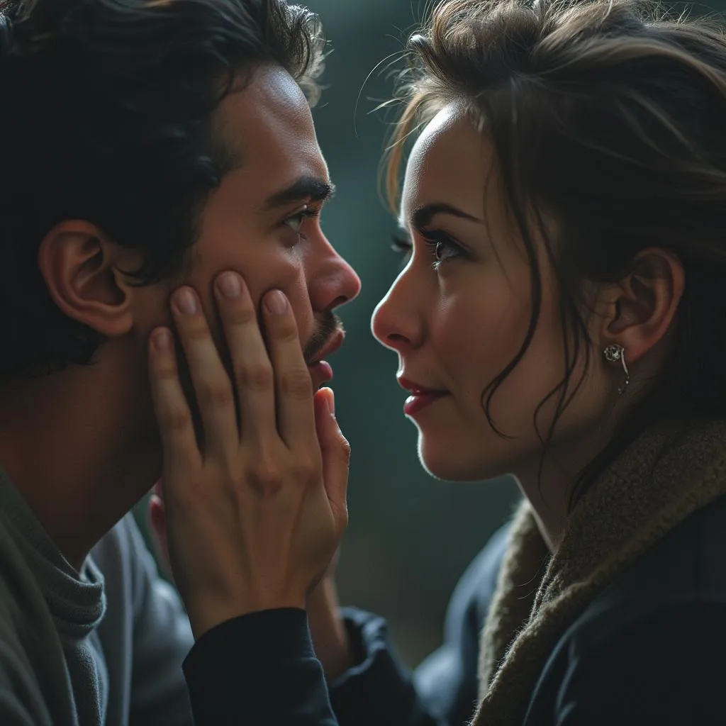 Deux personnes en conversation profonde montrant de l'empathie